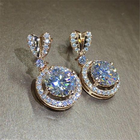 heart-shaped copper inlaid zircon fashion earrings wholesale's discount tags