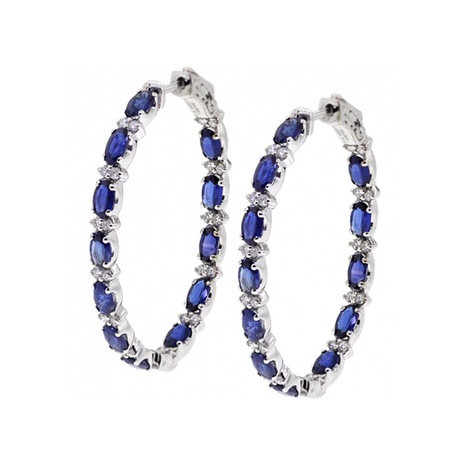 fashion  inlaid semi-precious stone circle shaped copper earrings wholesale NHJCS642477's discount tags
