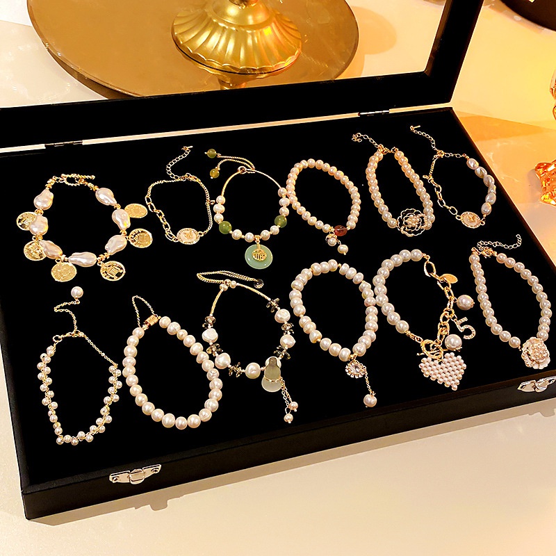 Korean Chinese style fashion freshwater pearl jade bracelet hand jewelry female wholesale