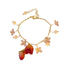 Korean fashion flower pearl bracelet necklace earrings rose pendent jewelry female