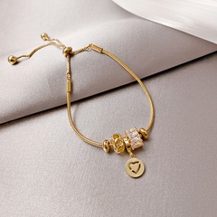 Korean fashion diamond-studded heart bracelet female simple new copper jewelry