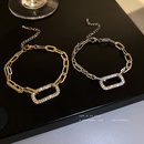 Real Gold Electroplating Geometric Hollow Microset Zircon Bracelet Korean Jewelrypicture7