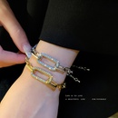 Real Gold Electroplating Geometric Hollow Microset Zircon Bracelet Korean Jewelrypicture8