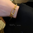 Real Gold Electroplating Geometric Hollow Microset Zircon Bracelet Korean Jewelrypicture10
