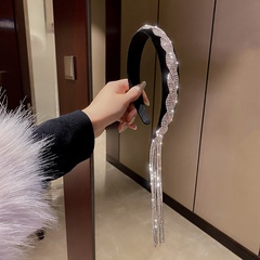 Korean flash drill tassel headband autumn and winter fashion simple hair accessories