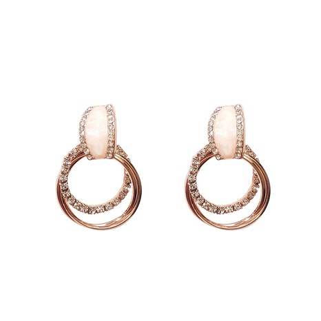 fashion rhinestone-encrusted geometric circle metal earrings wholesale NHJBY642573's discount tags