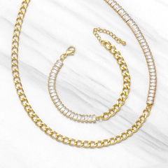Collier de zircon de cuivre bracelet de chaîne de clavicule de couture européenne et américaine femelle