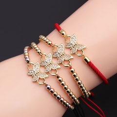 copper zircon bracelet diy accessories European and American butterfly adjustable bracelet