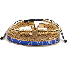 Titanium steel Roman alphabet twist open bracelet crown adjustable bracelet wholesale