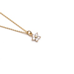 fashion inlaid zircon star shaped pendant copper necklace wholesale