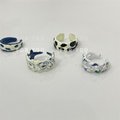 fashion creative ring Klein blue enamel glaze acrylic ring
