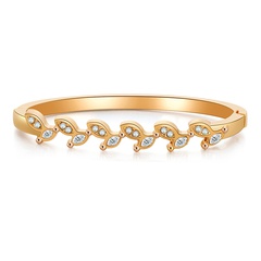 2022 new creative leaf bracelet simple style diamond light luxury hand jewelry