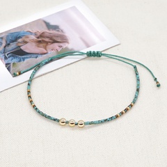 2022 New Retro Ethnic Miyuki Glass Beads Woven Beaded Turquoise Small Bracelet