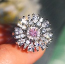New Cut Diamond Ring Imitation Natural Argyle Pink Zircon Copper Ringpicture8
