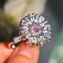 New Cut Diamond Ring Imitation Natural Argyle Pink Zircon Copper Ringpicture9