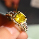 fashion creative doublelayer full diamond imitation yellow diamond copper ringpicture7