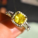 fashion creative doublelayer full diamond imitation yellow diamond copper ringpicture8