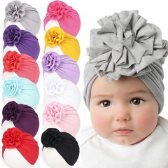 solid color children's tire cap elastic flower infant pullover hat newborn hat wholesale
