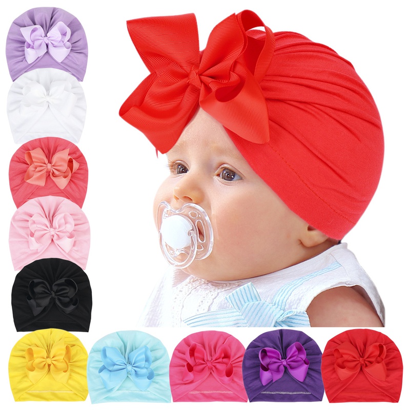 solid color childrens tire cap elastic flower infant pullover hat newborn hat wholesale