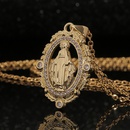 vintage copper plated pendant Virgin Mary religious totem necklace jewelrypicture8
