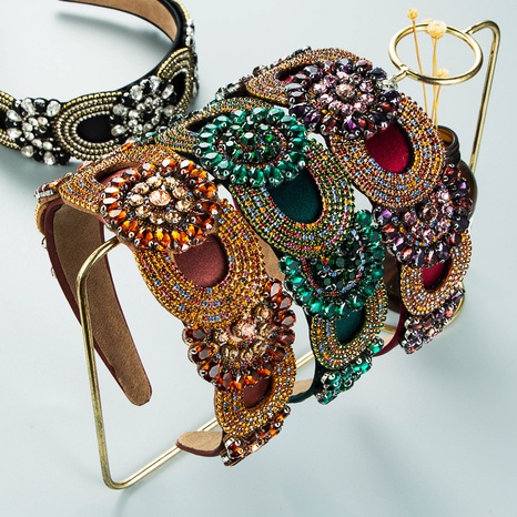 Neue Mode im europäischen und amerikanischen Stil, barockes, diamantfarbenes, geometrisches Stirnband's discount tags