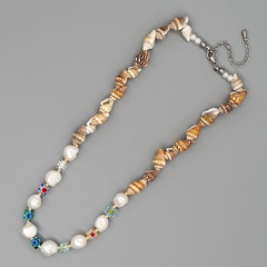 simple nuevo collar de cristal de perla blanca con cuentas miyuki de concha bohemia