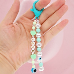 new pendant LOVE white imitation pearl acrylic ball key chain pendant