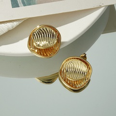 fashion geometric irregular hollow copper earrings wholesale