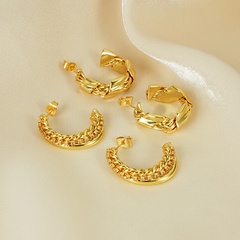 metal braided geometric fashion simple vintage copper earrings