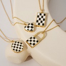 Checkerboard fashion trend pendant heart lock titanium steel clavicle chain wholesale NHGI642921picture7