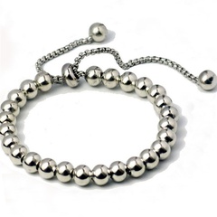 8mm Stainless Steel Ball Bracelet DIY Retractable Pearl Chain Bracelet Wholesale