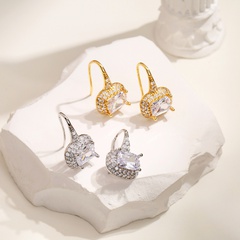 Micro-set zircon geometric diamond earrings gorgeous copper earrings wholesale