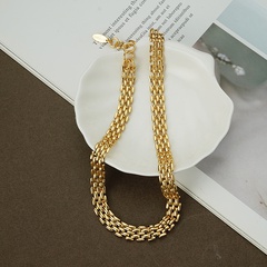 fashion trendy golden plain chain fashion hiphop copper clavicle chain