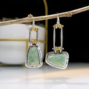 new retro turquoise emerald gemstone earrings fashion asymmetric earrings womenpicture7