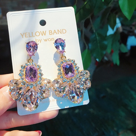 fashion gem water drop amethyst earrings wholesale's discount tags