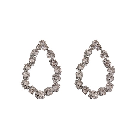 fashion water drop inlaid rhinestone alloy earring wholesale's discount tags