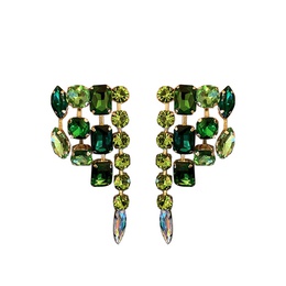 fashion rhinestonestudded irregular geometric copper earrings wholesalepicture6