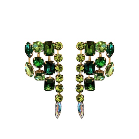 fashion rhinestone-studded irregular geometric copper earrings wholesale NHJBY643062's discount tags