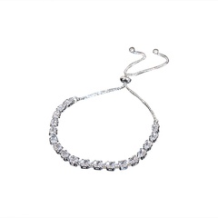 Korean simple alloy micro-inlaid zircon adjustable bracelet women's jewelry wholesale