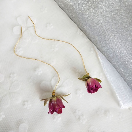 fashion dried flower alloy ear line earrings wholesale's discount tags