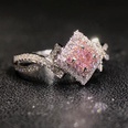 new accessories creative cross winding pink diamond zircon copper ringpicture16