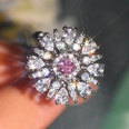 New Cut Diamond Ring Imitation Natural Argyle Pink Zircon Copper Ringpicture11