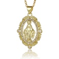 vintage copper plated pendant Virgin Mary religious totem necklace jewelrypicture11