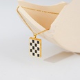 Checkerboard fashion trend pendant heart lock titanium steel clavicle chain wholesale NHGI642921picture13