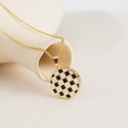 Checkerboard fashion trend pendant heart lock titanium steel clavicle chain wholesale NHGI642921picture14