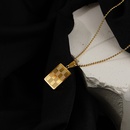 Checkerboard necklace womens simple fashion small square pendant titanium steel clavicle sweater chainpicture7
