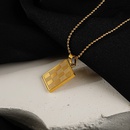 Checkerboard necklace womens simple fashion small square pendant titanium steel clavicle sweater chainpicture9