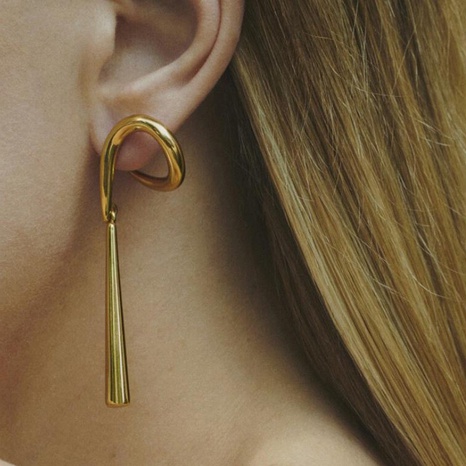 simple long tassel geometric metal earrings wholesale's discount tags