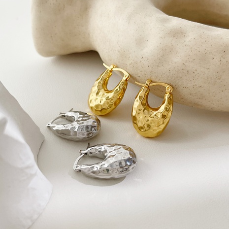 vintage bump hoop gold geometric earrings wholesale NHLIH643371's discount tags