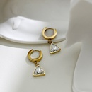 vintage gold triangle zircon pendant ring stainless steel earrings jewelry wholesalepicture8